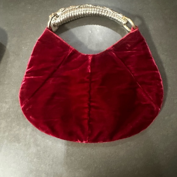 YSL Yves Saint Laurent Wine Velvet Mombasa Handbag *rare Tom Ford design - Picture 4 of 5